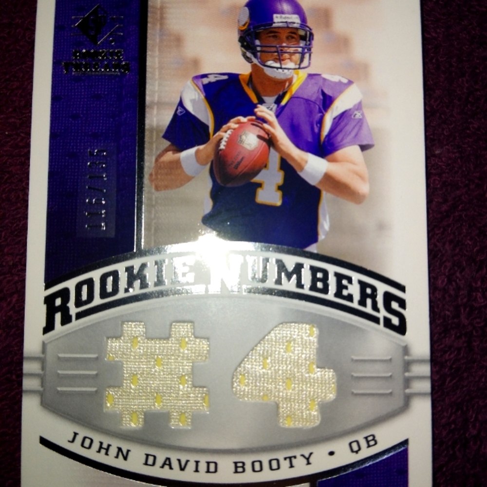 2008 UPPER DECK ROOKIE THREADS FOOTBALL JOHN DAVID BOOTY PATCH RELIC...#116/135